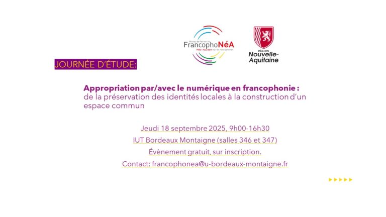 Diapositive résumant l'information sur la journée d'étude